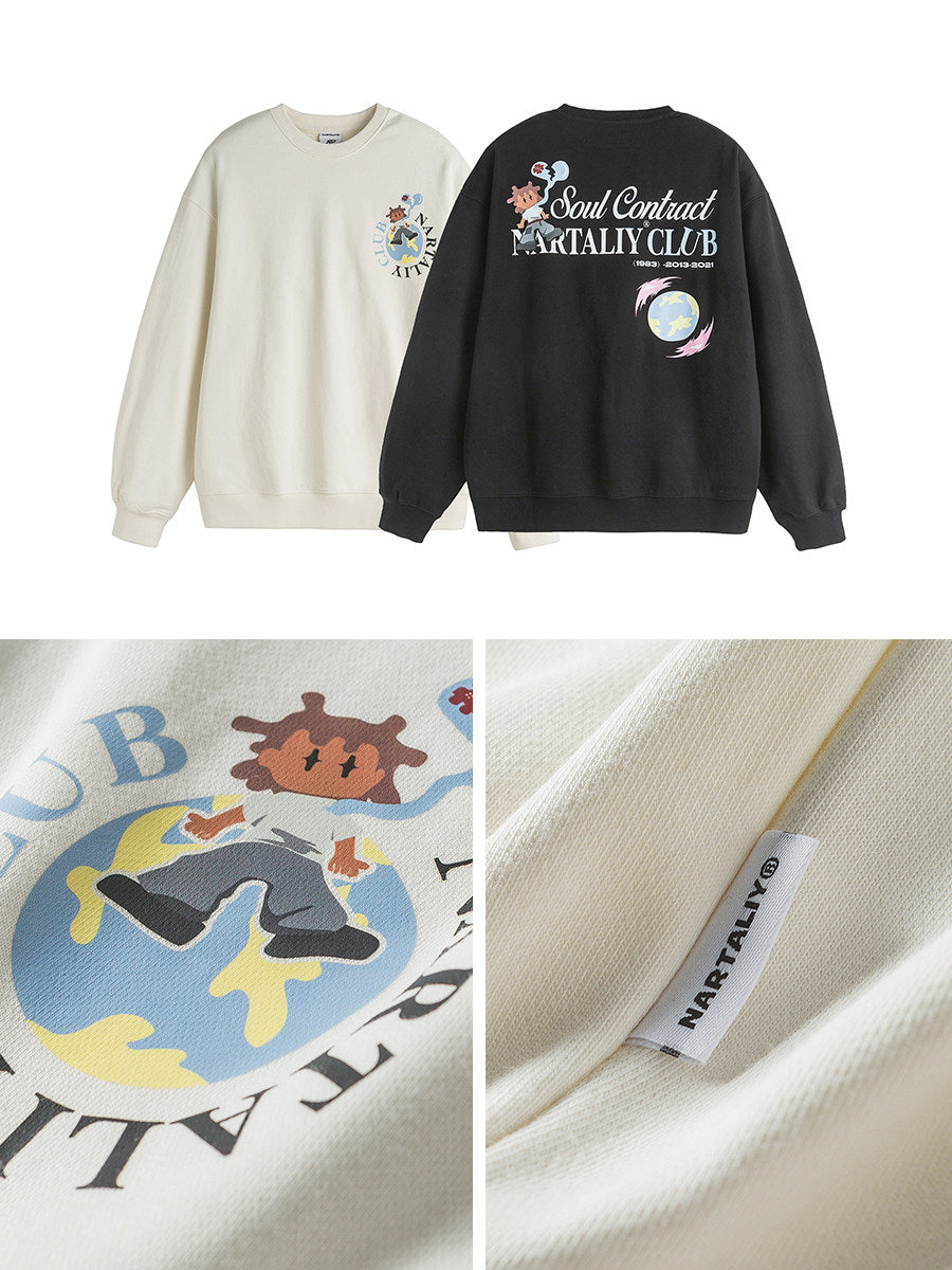 Nartaliy Cartoon Sweatshirt-White