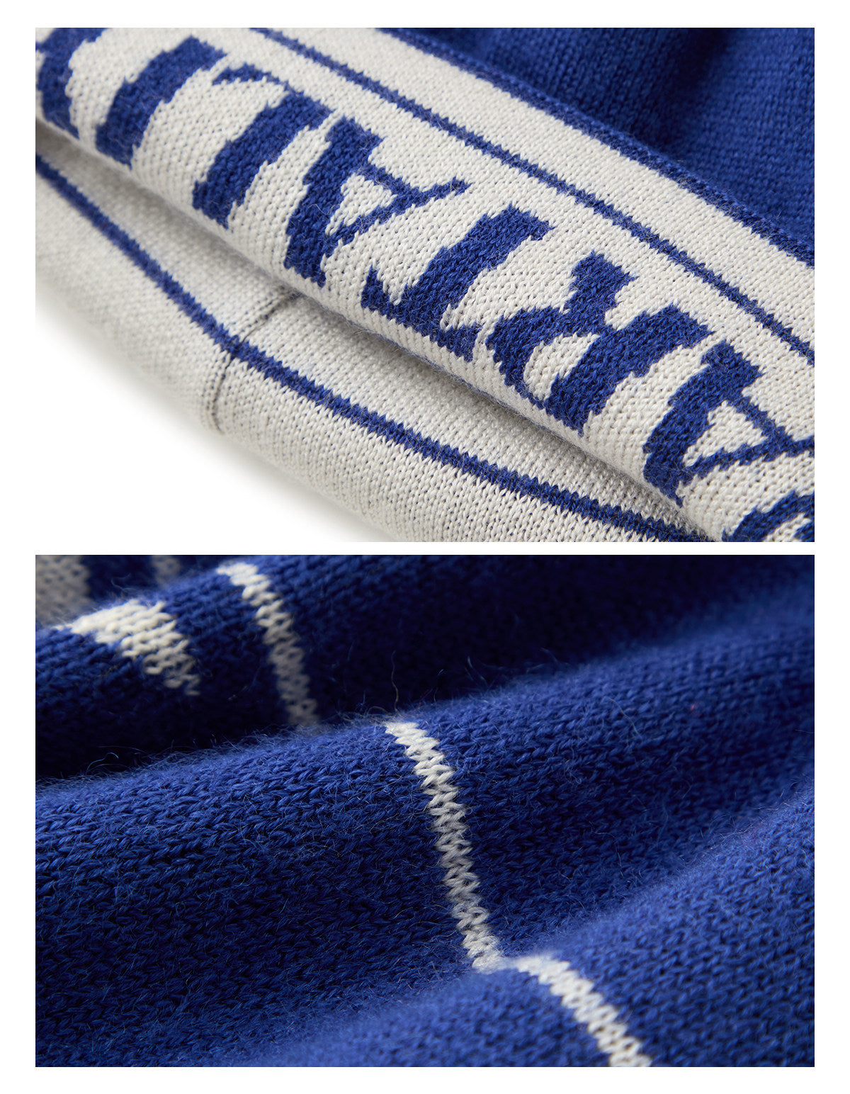 Reversible Knit Beanie - Blue
