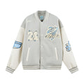 Tornado Logo Embroidery Baseball Jacket - Gray