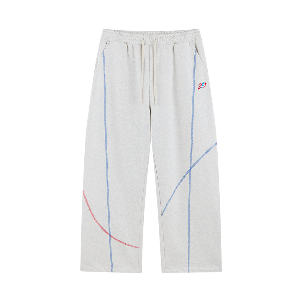 Irregular Straight Sports Pants - Gray