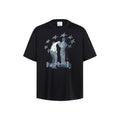 Nartaliy  Portrait Digital Print T-shirt- Black