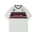 Nartaliy Embroidered Color-Block T-shirt- Light Gray