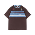 Nartaliy Embroidered Color-Block T-shirt- Brown