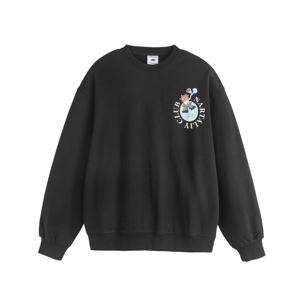 Nartaliy Cartoon Sweatshirt-Black