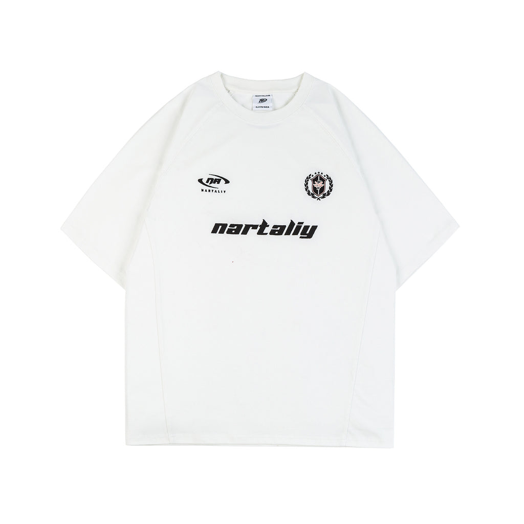 Applique Embroidery Raglan T-Shirt - White