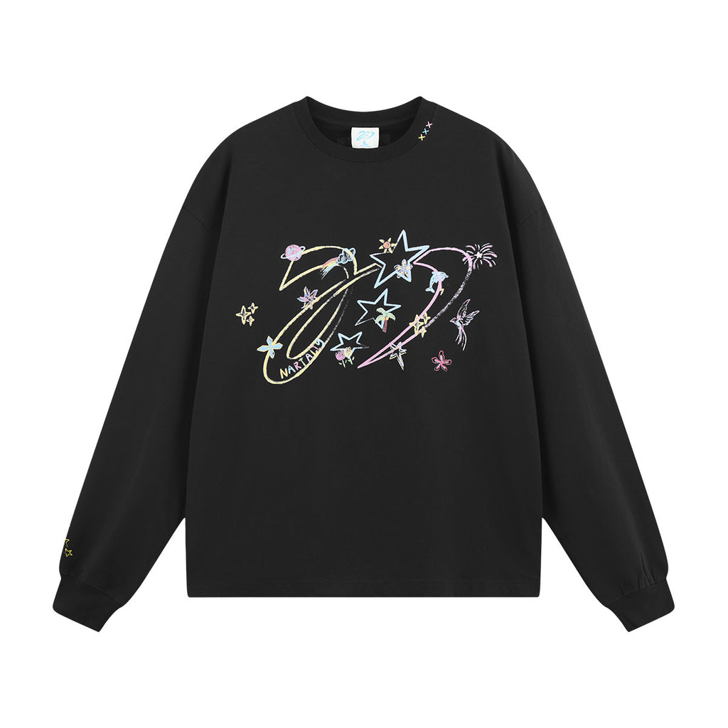 Nartaliy Crayon Fireworks Sweatshirt - Black