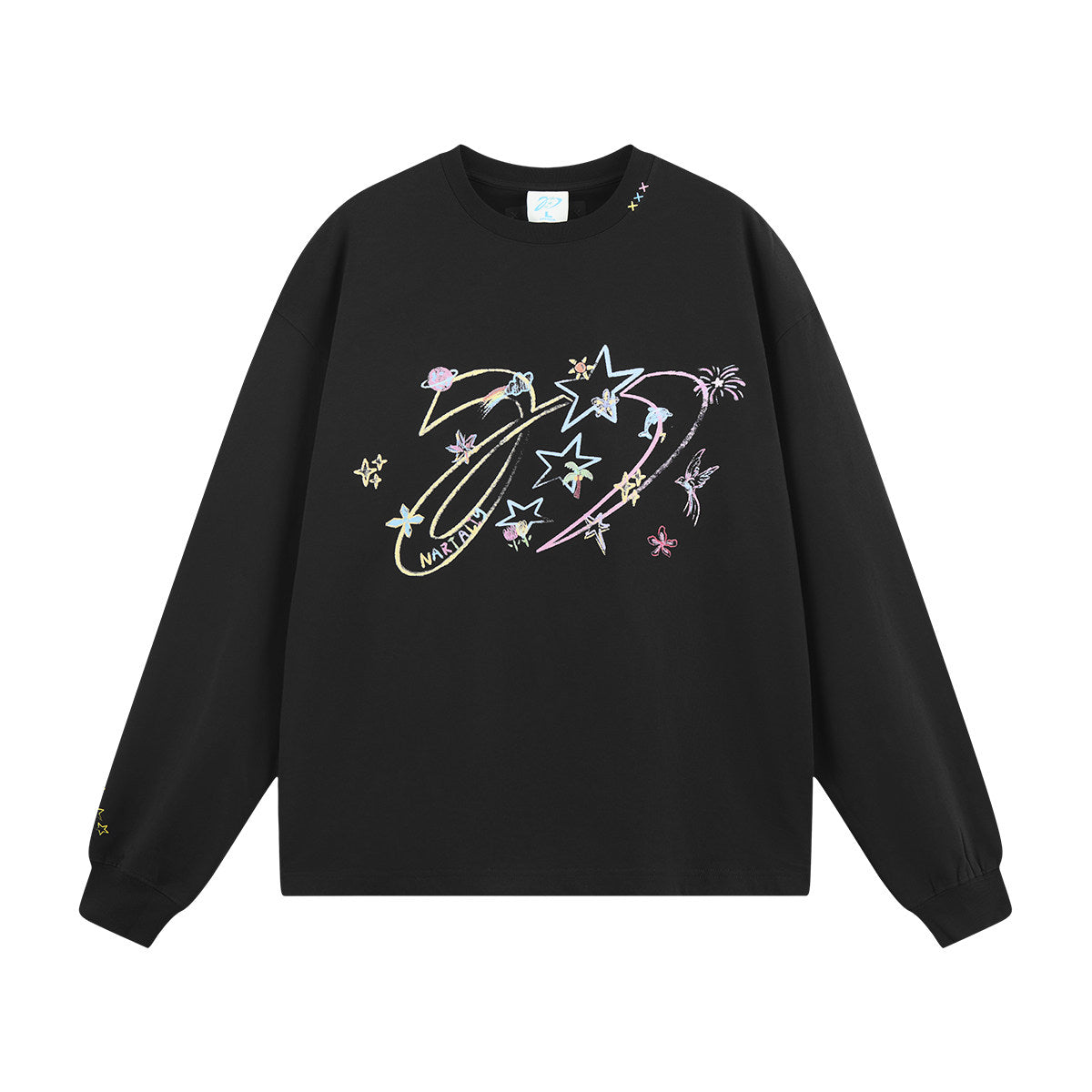 Nartaliy Crayon Fireworks Sweatshirt - Black