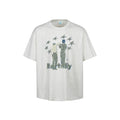 Nartaliy  Portrait Digital Print T-shirt- Light Gray