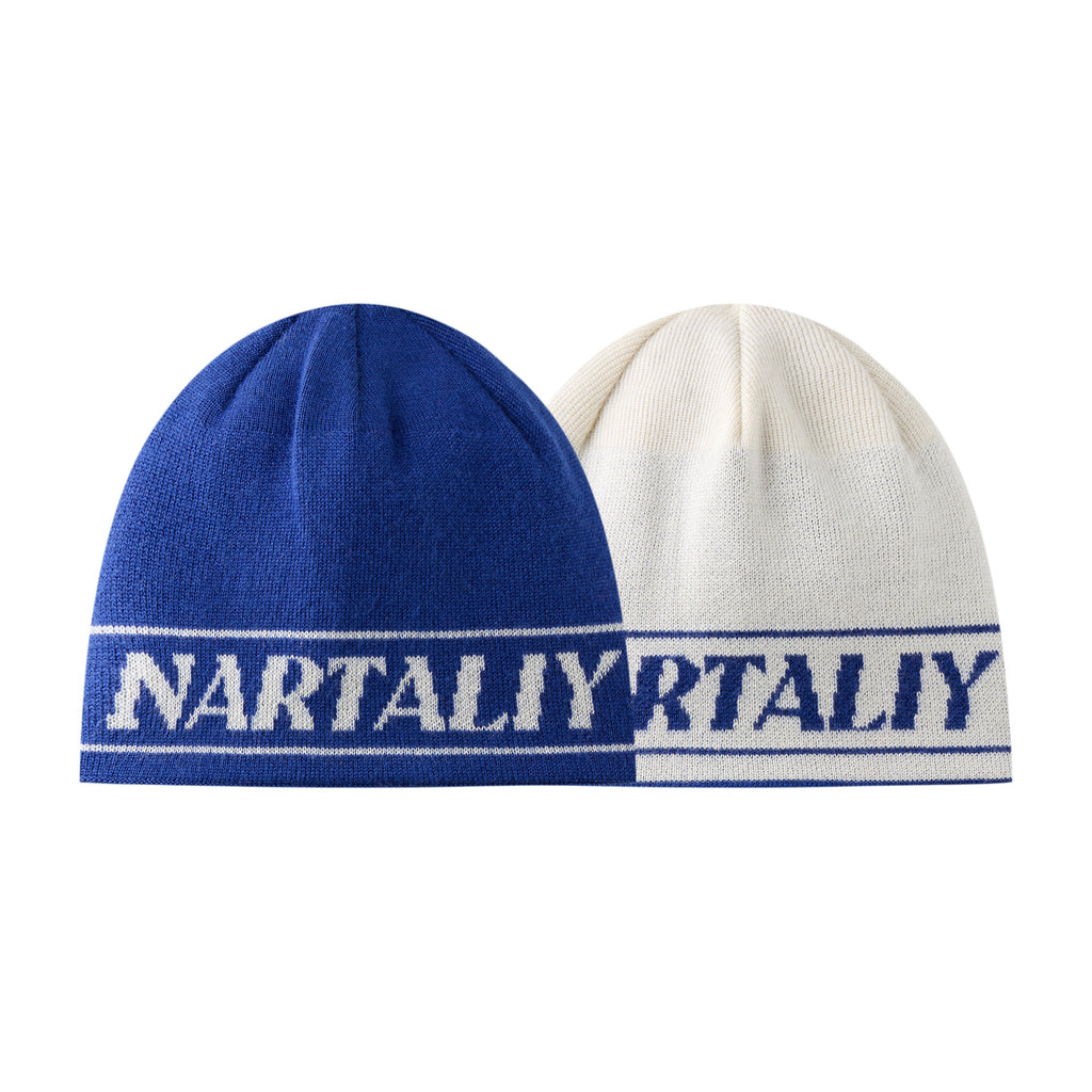Reversible Knit Beanie - Blue
