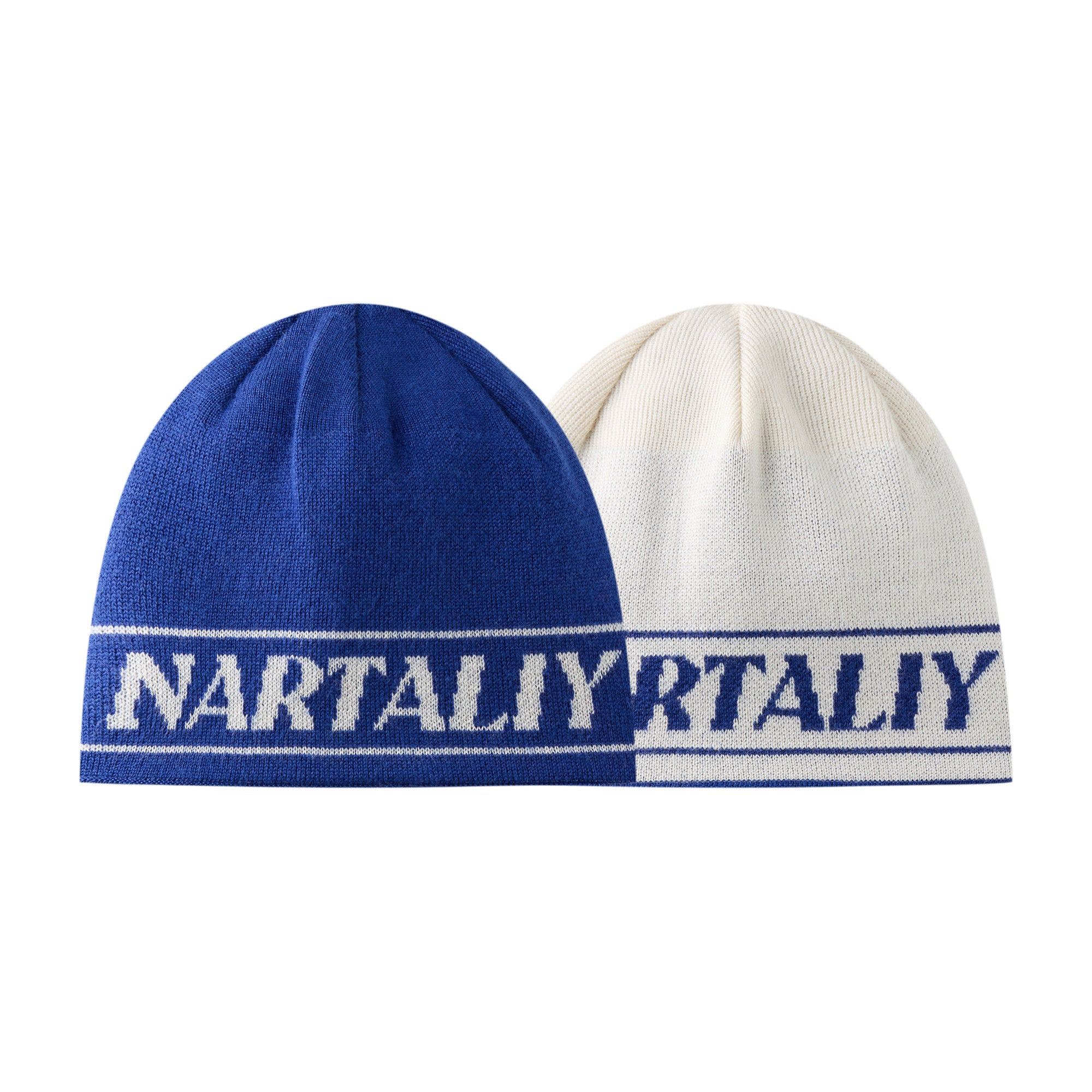 Reversible Knit Beanie - Blue