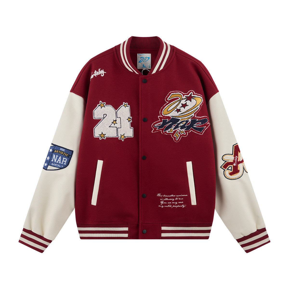 Tornado Logo Embroidery Baseball Jacket - Red