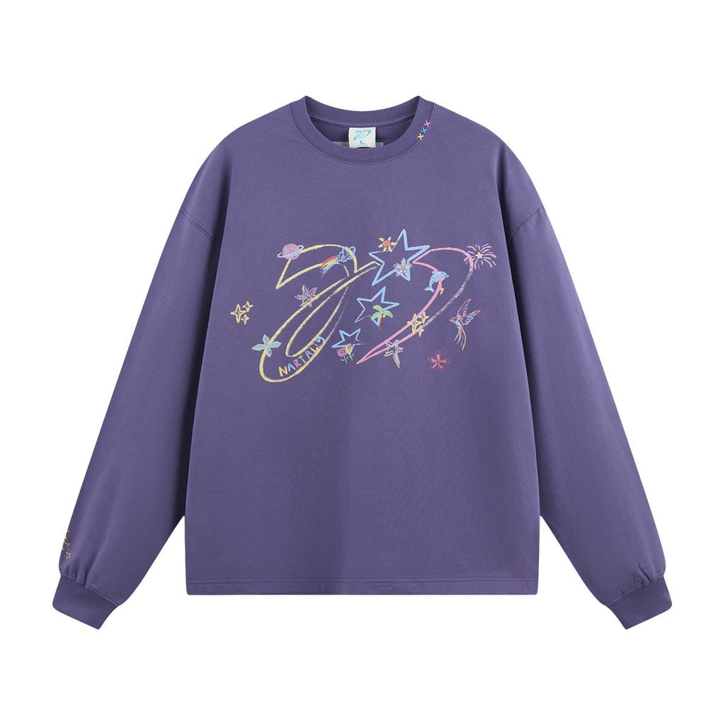 Nartaliy Crayon Fireworks Sweatshirt - Purple