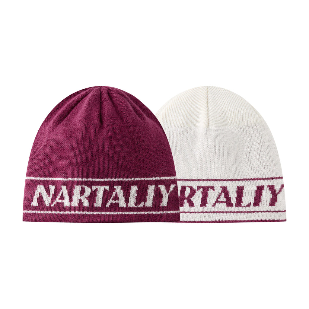 Reversible Knit Beanie - Purple