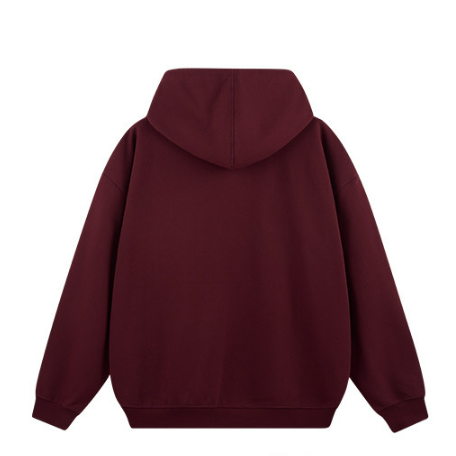 Dot Letter Applique Embroidery Hoodie - Red