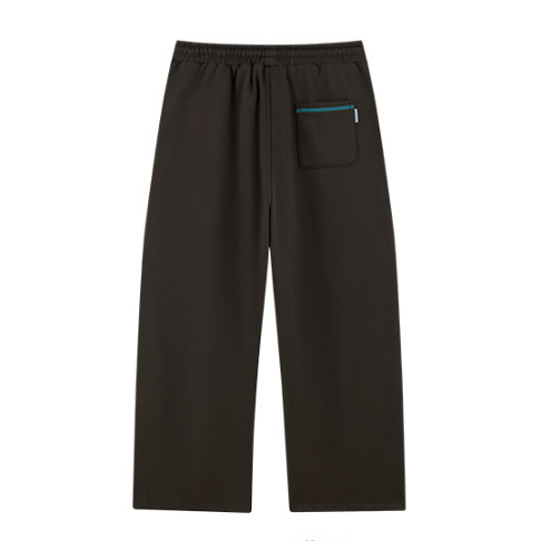 Irregular Straight Sports Pants - Brown